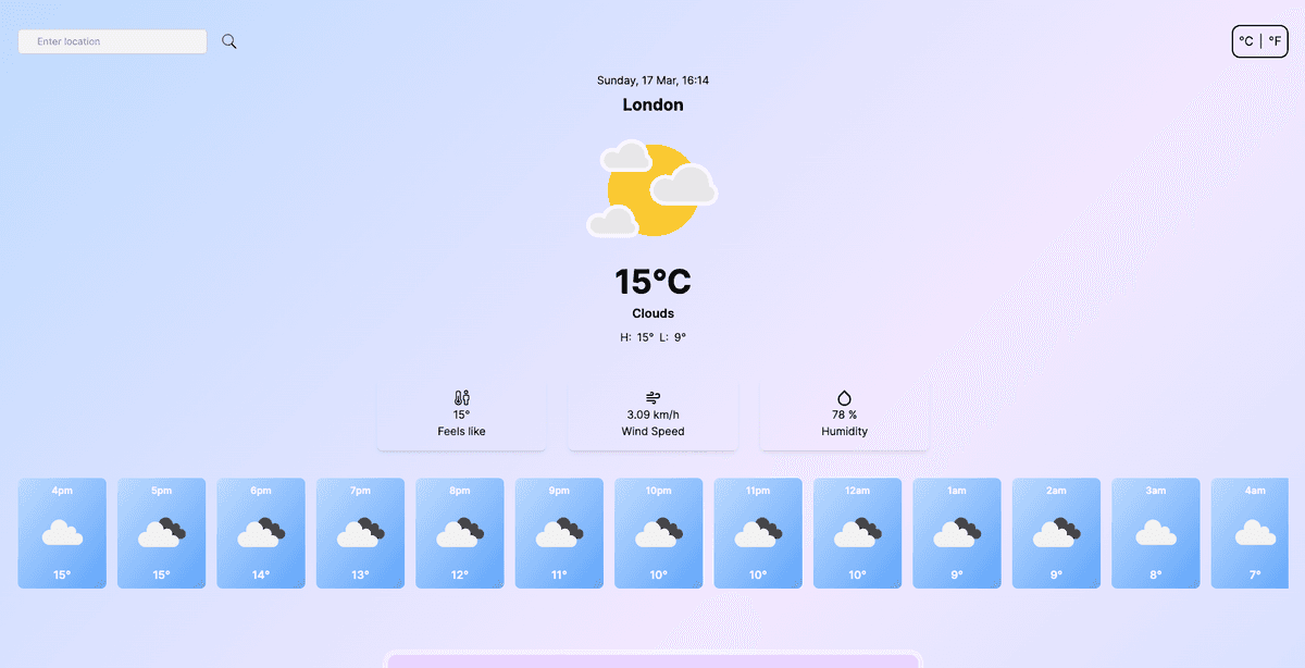 Weather App - External API - Next.js, Axios, Tailwind